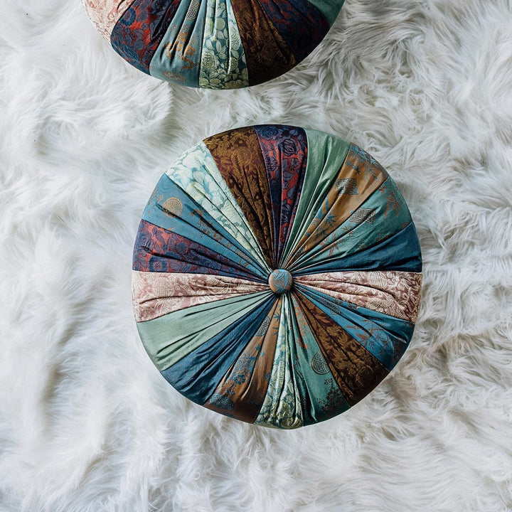 Handcrafted Silk &amp; Kapok Yoga Meditation Pillow