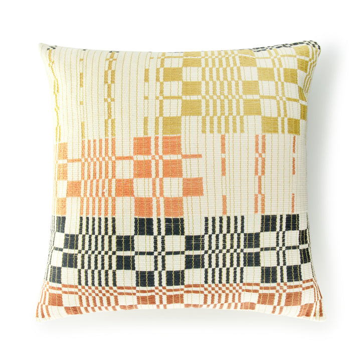 Handwoven Loin-Loom Cotton Throw Pillow Cover 18"