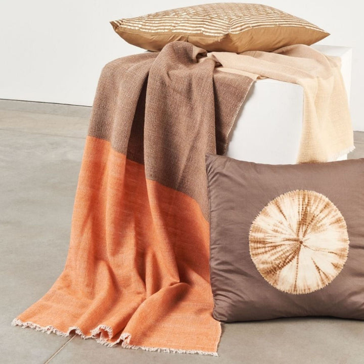 Handcrafted Merino Color Block Throw, 79" x 39"