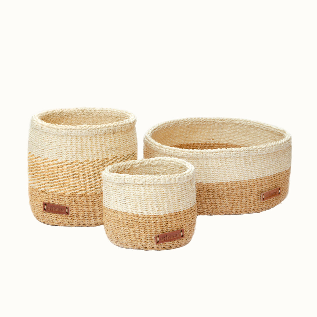 Handwoven Sisal Storage Basket, Large, Natural Beige