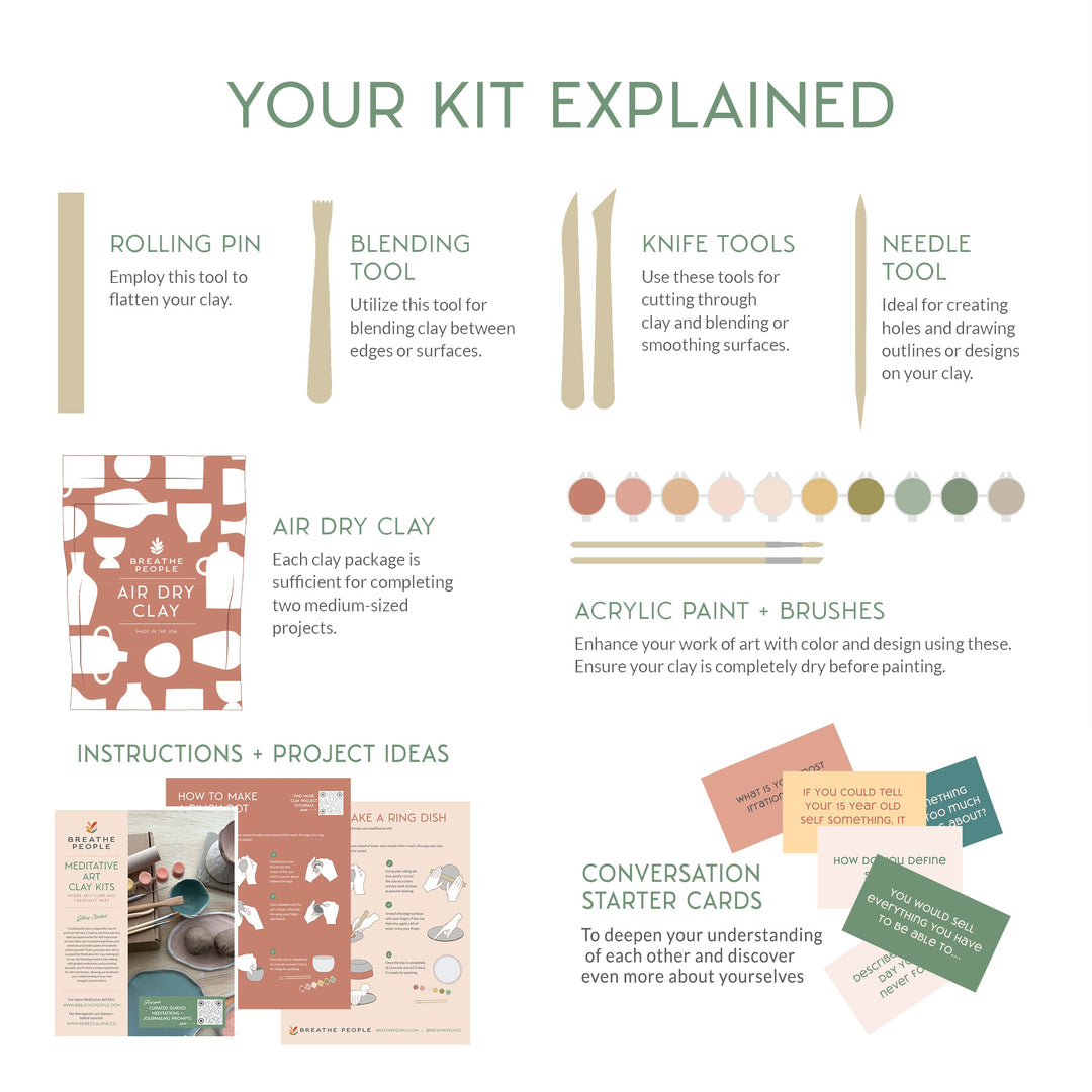 Handcrafted Natural Clay Date Night Kit for Two
