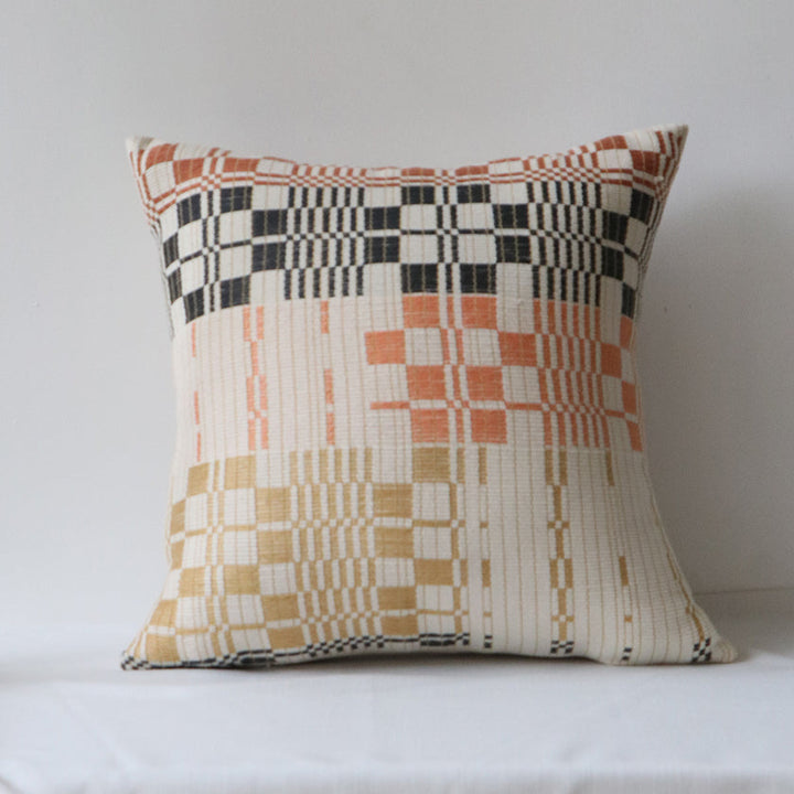 Handwoven Loin-Loom Cotton Throw Pillow Cover 18"