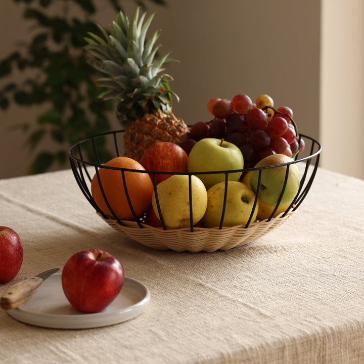 Handwoven Rattan Fruit Basket, 13.8" x 4.72"
