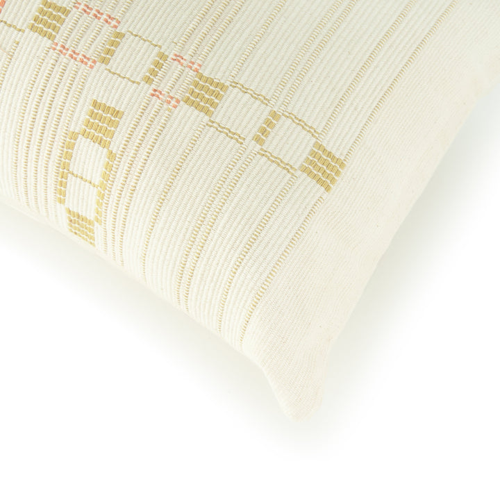 Handwoven Loin-Loom Cotton Long Lumbar Cover, 12" x 48"