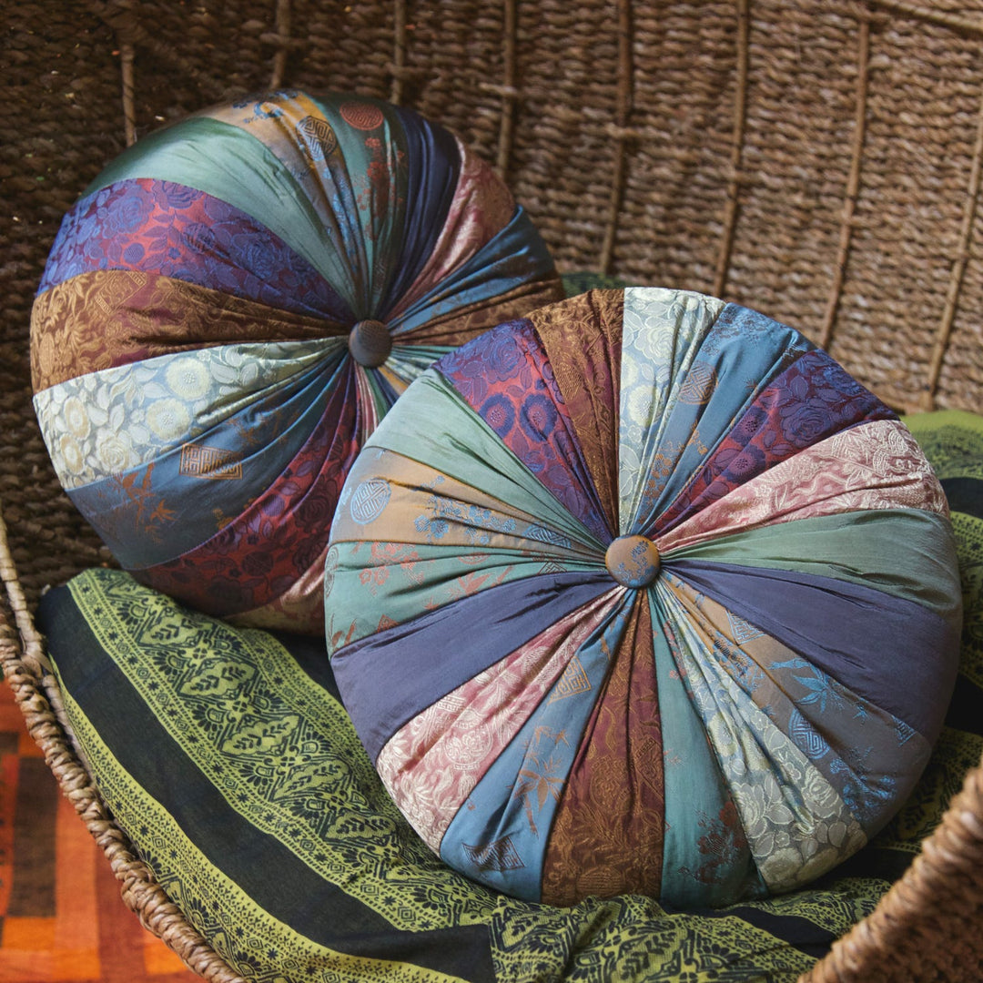 Handcrafted Silk &amp; Kapok Yoga Meditation Pillow