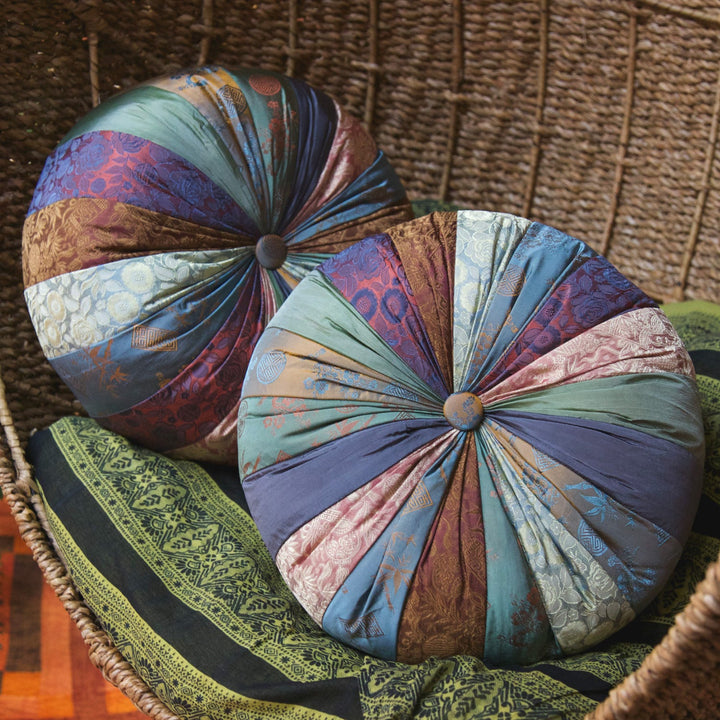 Handcrafted Silk &amp; Kapok Yoga Meditation Pillow