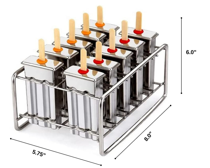 Plastic-Free Stainless Steel Popsicle Molds, 10 Ct.