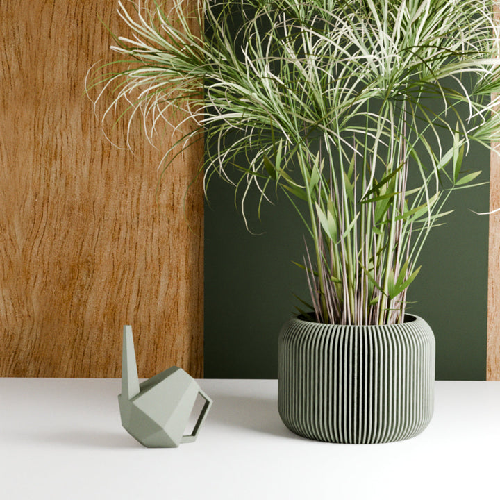 Plant-Based Ribbed Orbis Decor Planter, Multi-Size