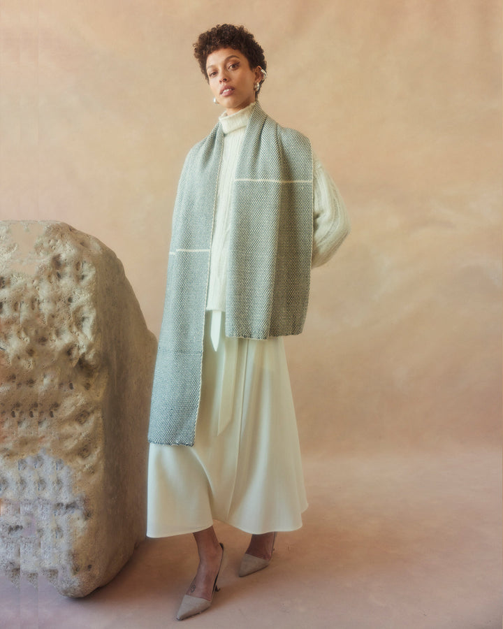 Handcrafted Baby Alpaca Throw Shawl, 79" x 20"