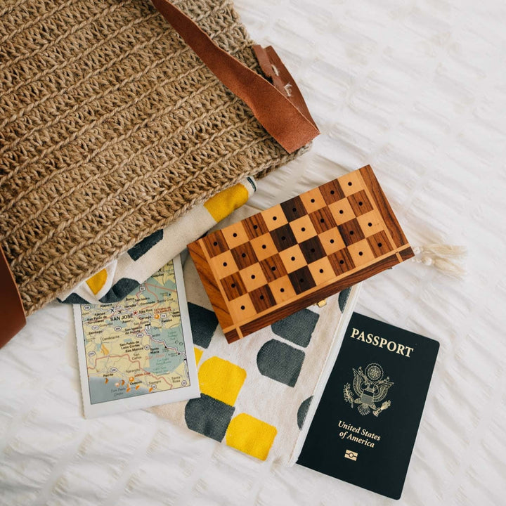 Handcrafted Sheesham Wood Portable Travel Chess Set