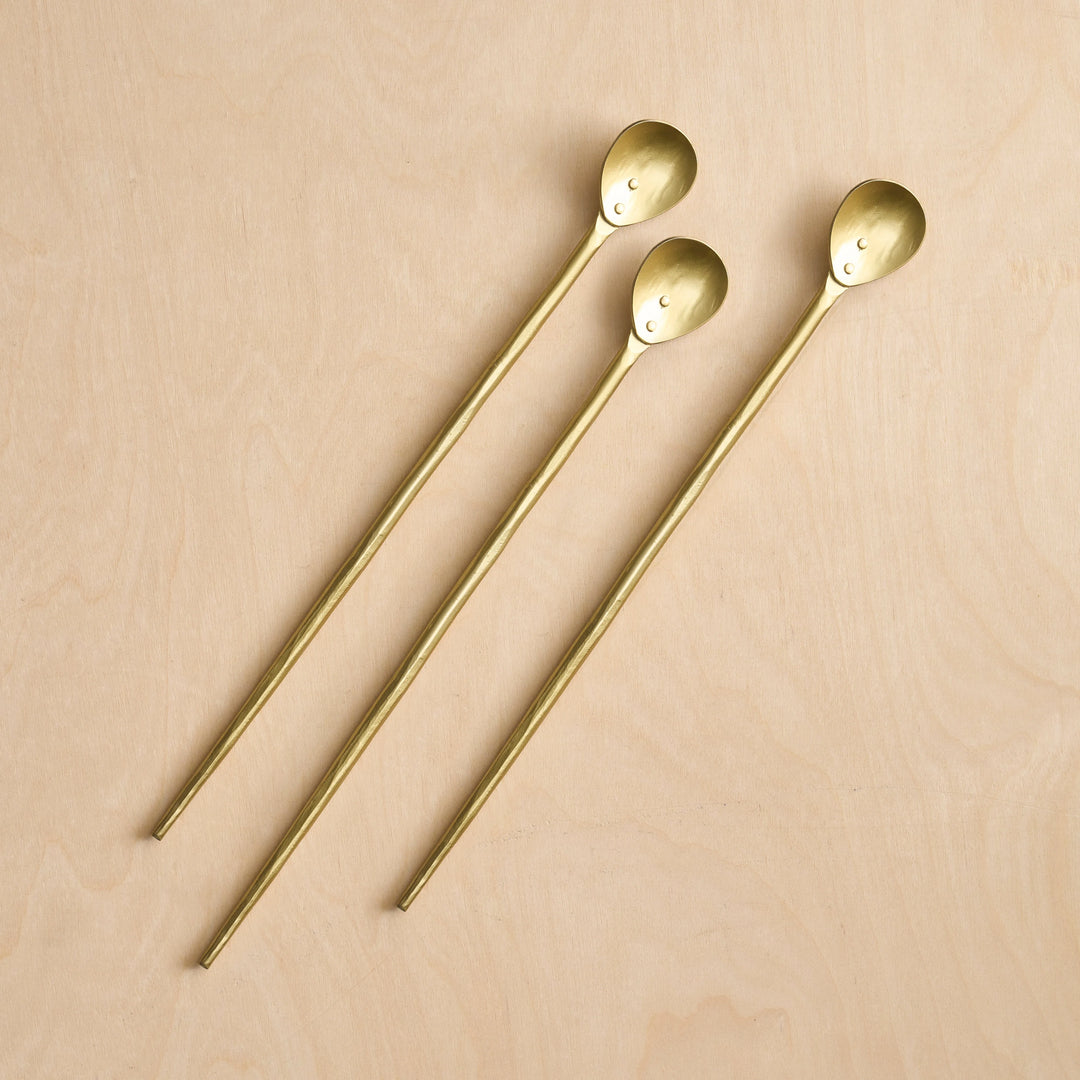 Brass &amp; Steel Tasting Spoon Set