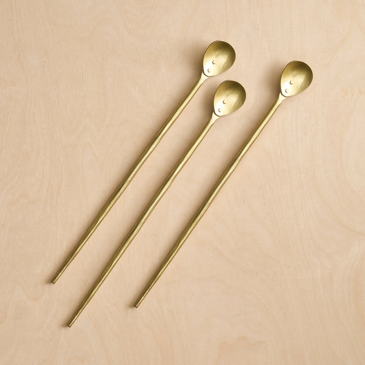 Brass &amp; Steel Tasting Spoon Set