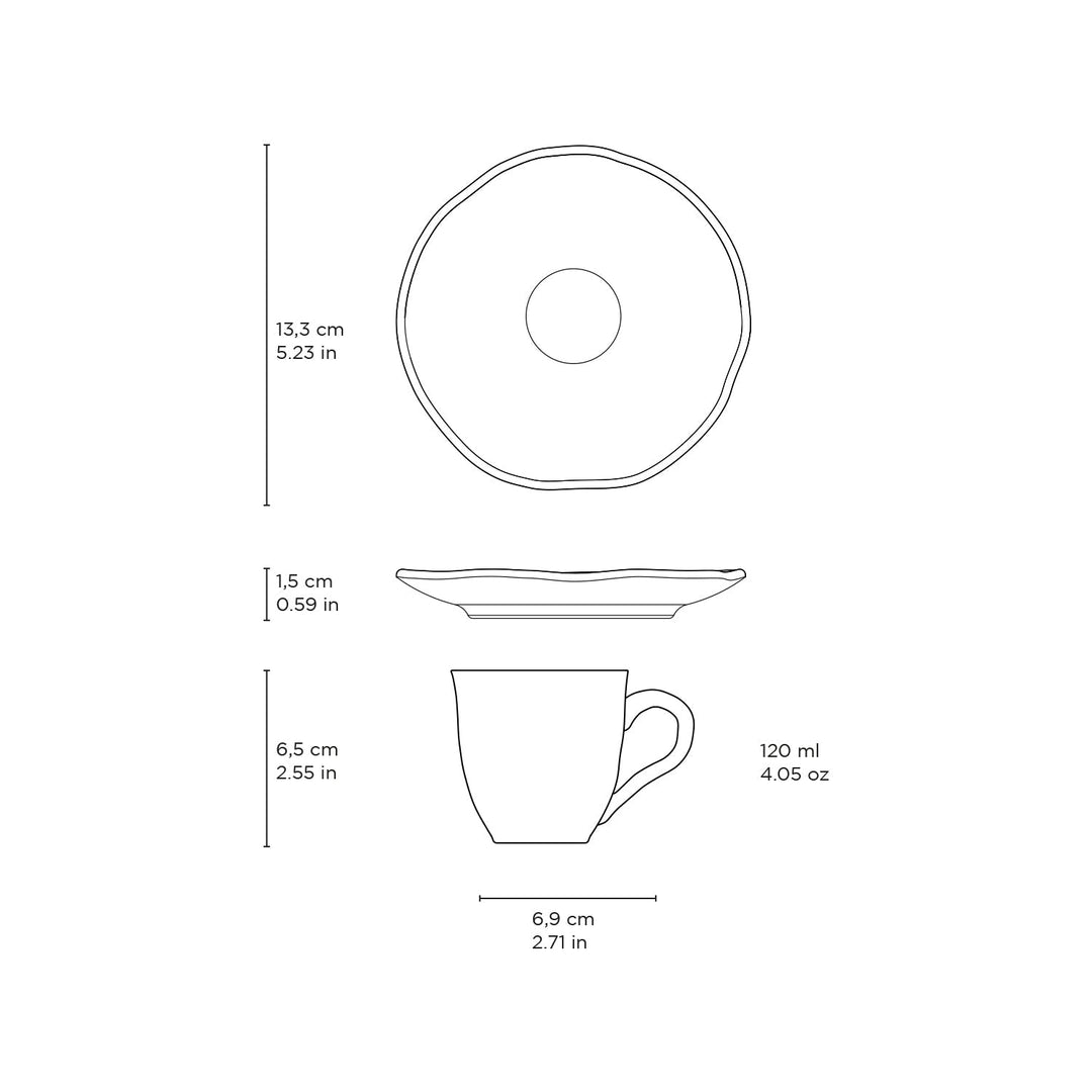 Non-Toxic Ceramic Cup &amp; Saucer Dinnerware Set, 6 Ct.
