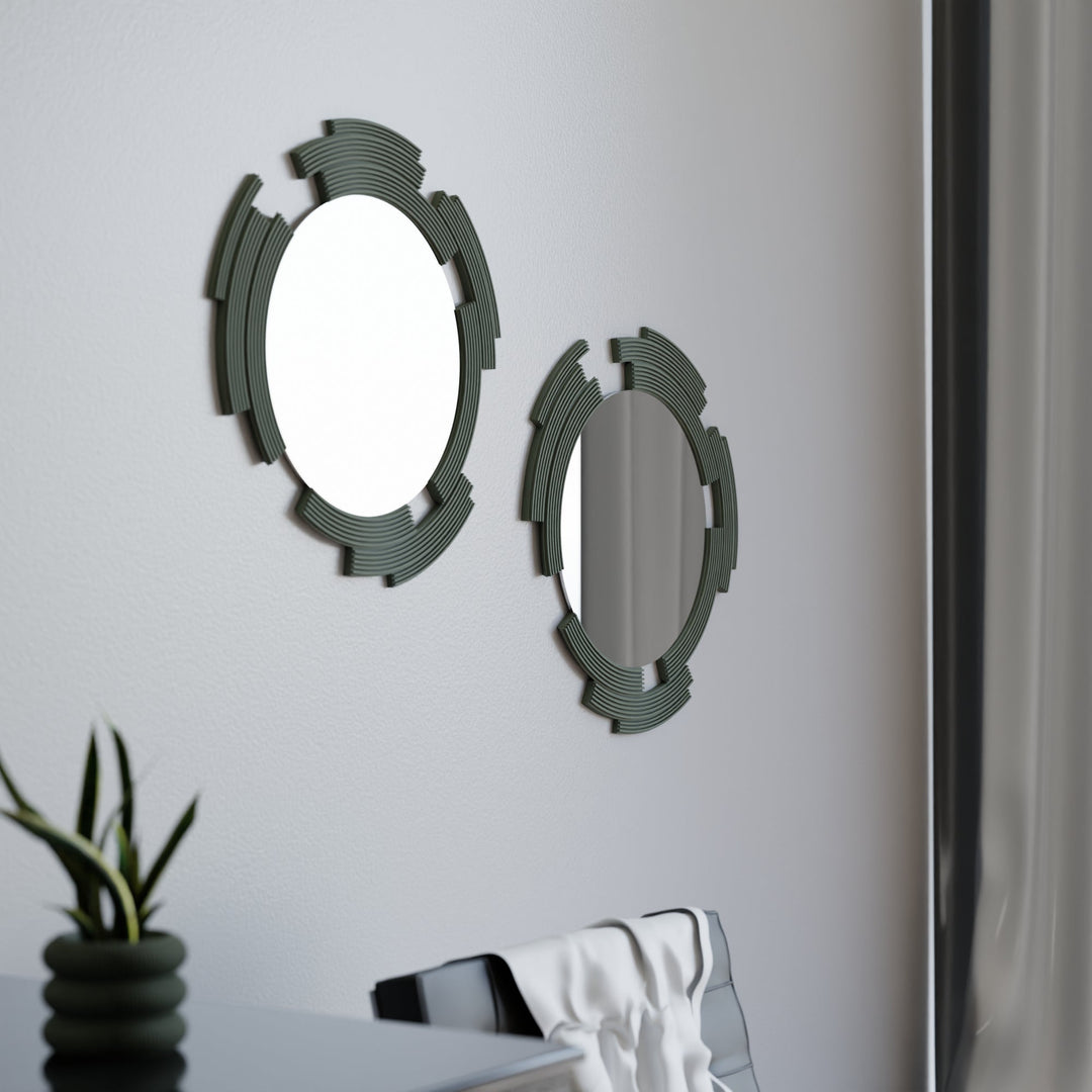 Geometric Wood Fiber Wall Decor Mirror