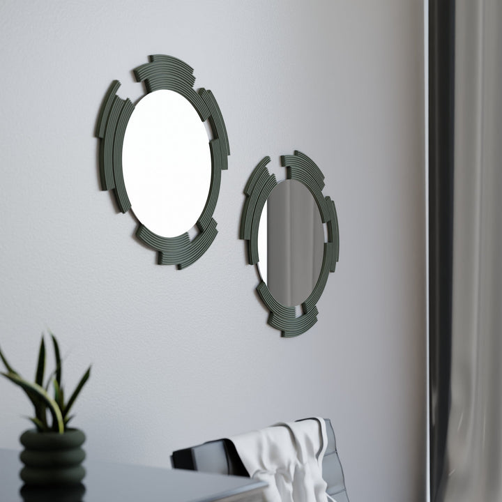 Geometric Wood Fiber Wall Decor Mirror