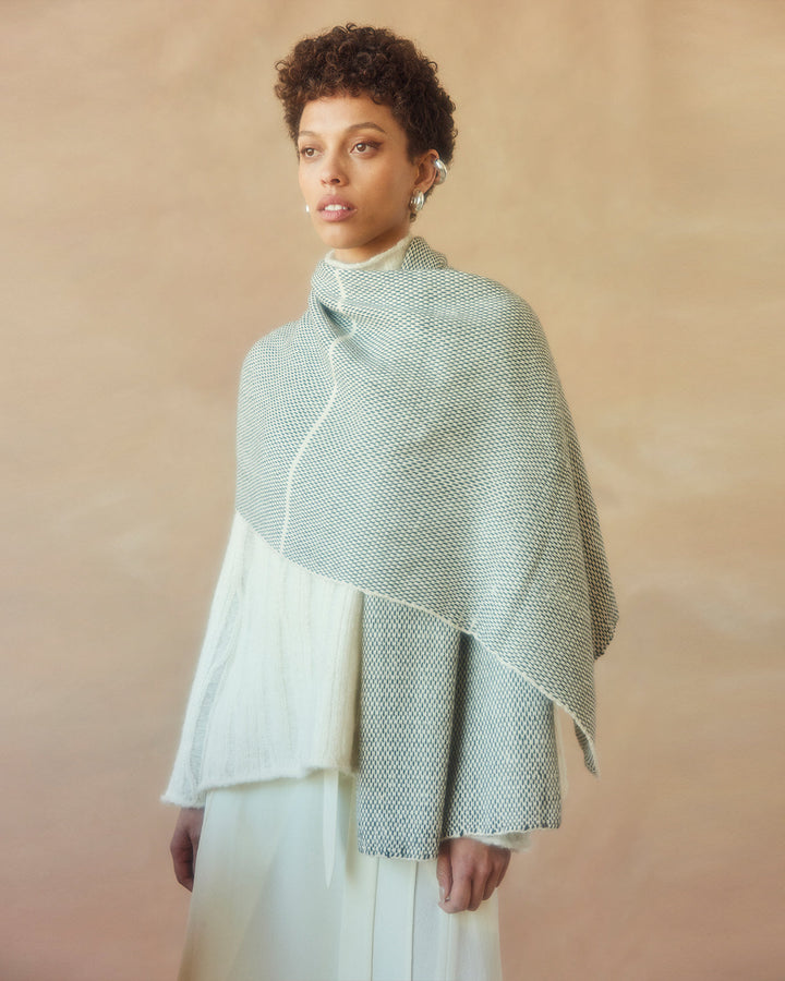 Handcrafted Baby Alpaca Throw Shawl, 79" x 20"
