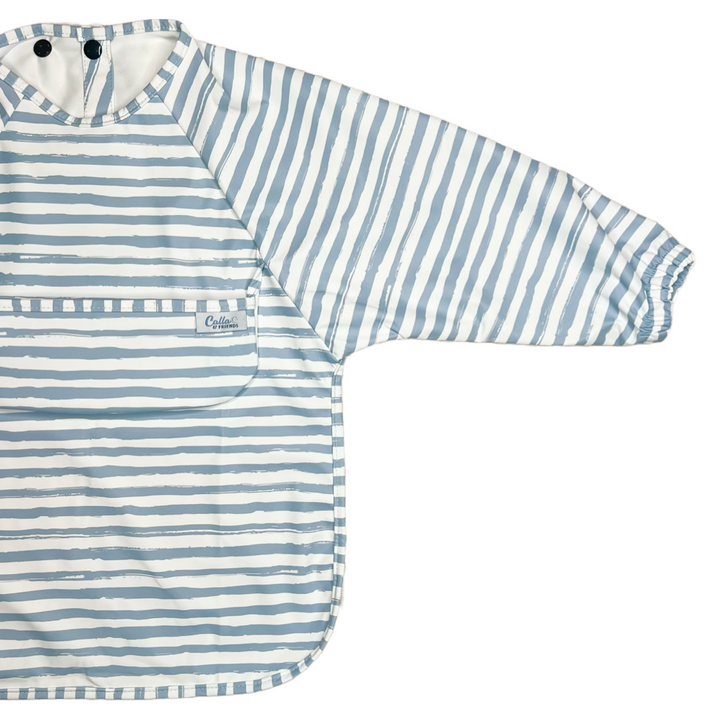 Non-Toxic Waterproof Long-Sleeve Baby Bib, Striped