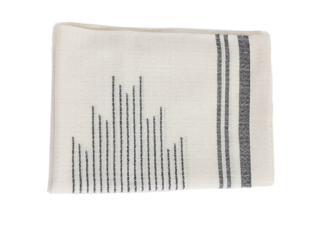 Handloomed Superfine Alpaca Throw, Ink &amp; Ivory