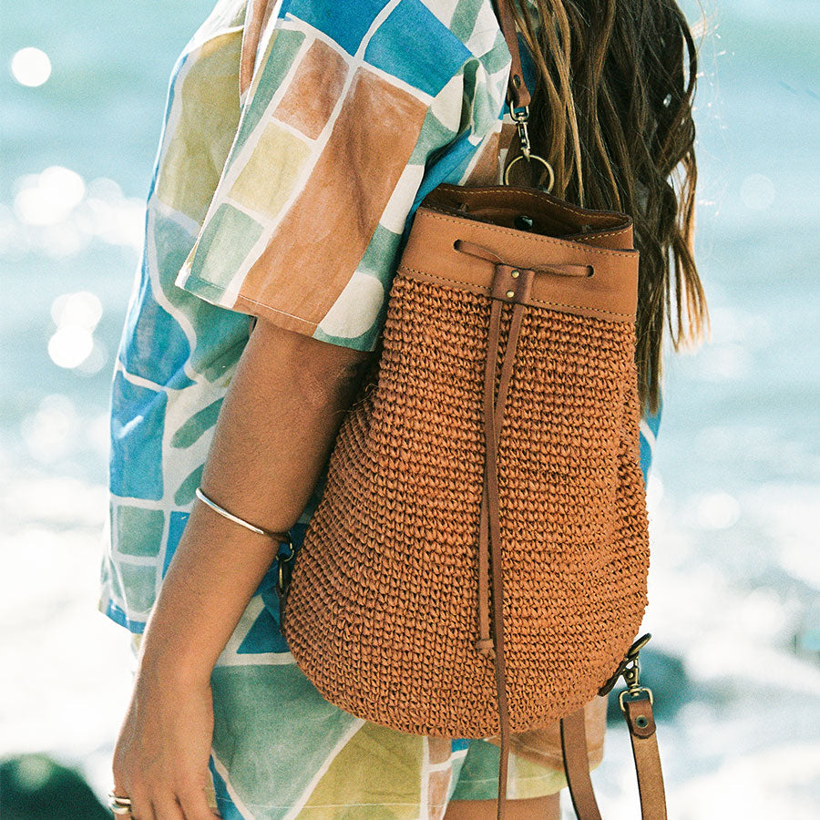 Handcrafted Plant-Dyed Cactus Fiber Mini Backpack