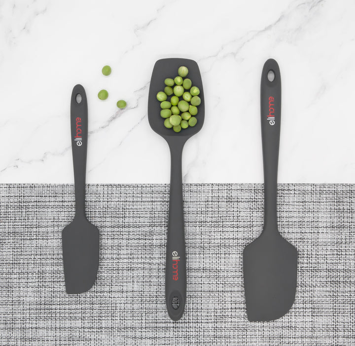BPA-Free Silicone Kitchen Spatula Set, Red, 3 Ct.