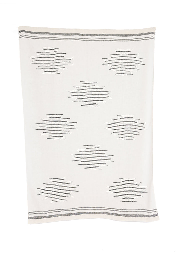 Handloomed Superfine Alpaca Throw, Ink &amp; Ivory