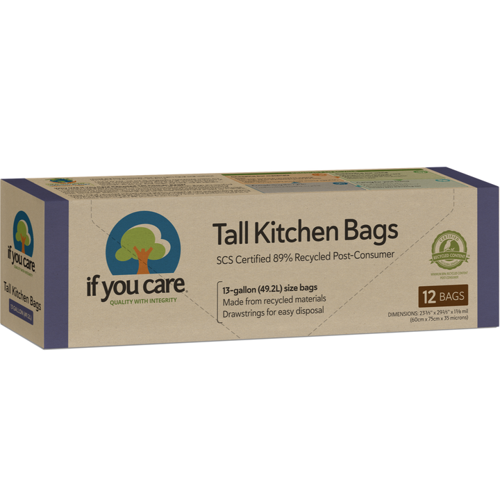 89% PCR Tall Kitchen Trash Bag Liners, 13 Gal.
