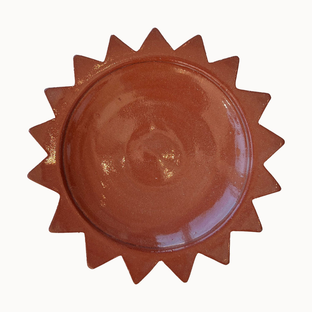 Handcrafted Terracotta Sun Ceramic Dinnerware Plate