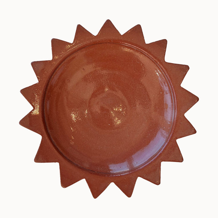 Handcrafted Terracotta Sun Ceramic Dinnerware Plate