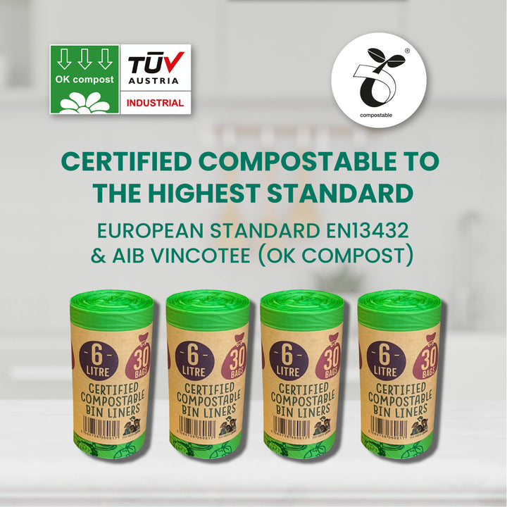 Compostable Corn Starch Caddy Liners, 1.5 Gal, 30 Ct.