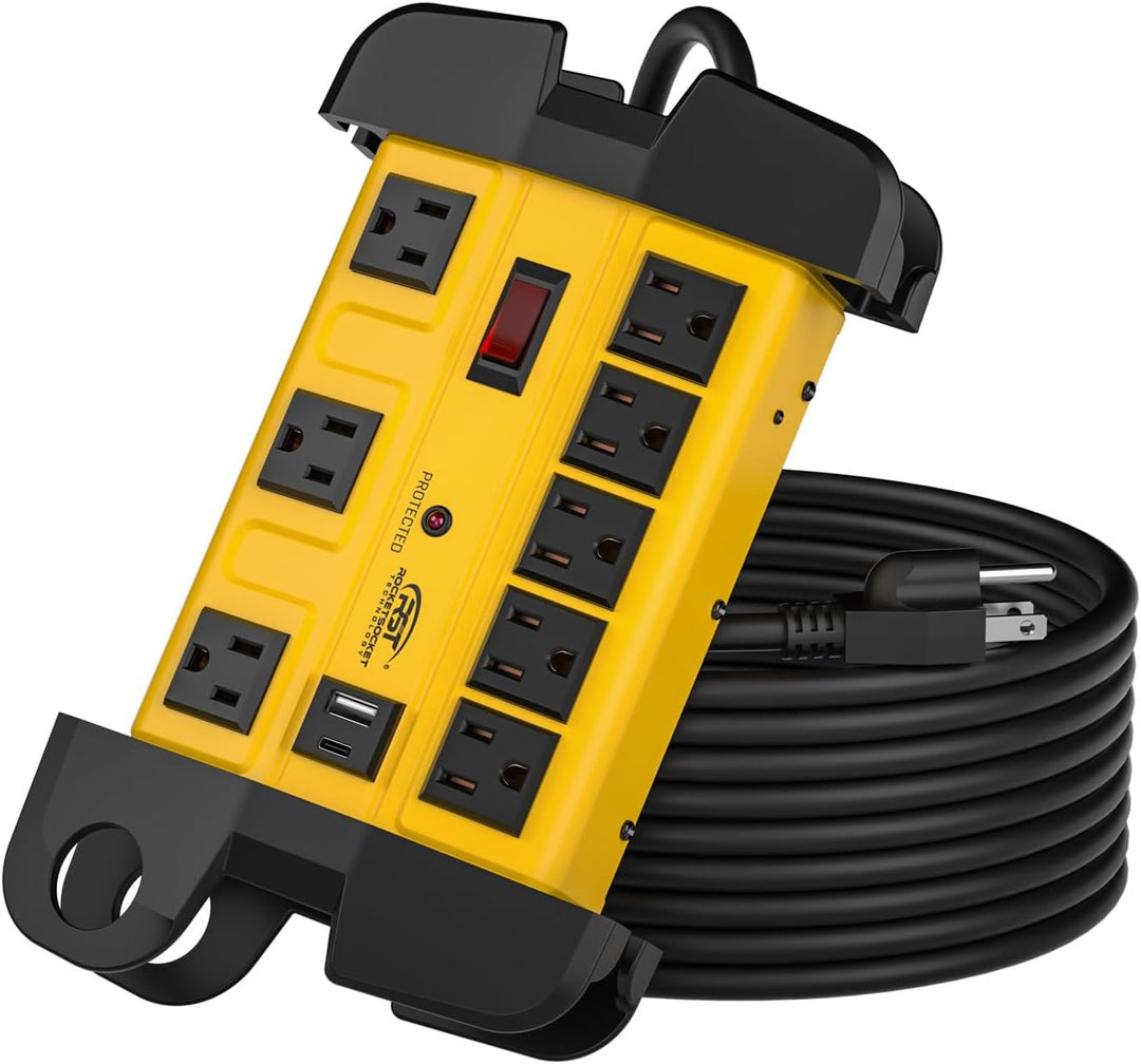 Heavy-Duty Metal Surge Protector Power Strip, 8-Outlet
