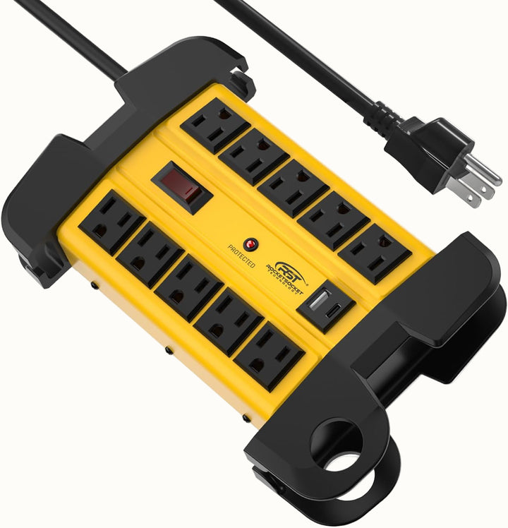 Heavy-Duty Metal Surge Protector Power Strip, 8-Outlet