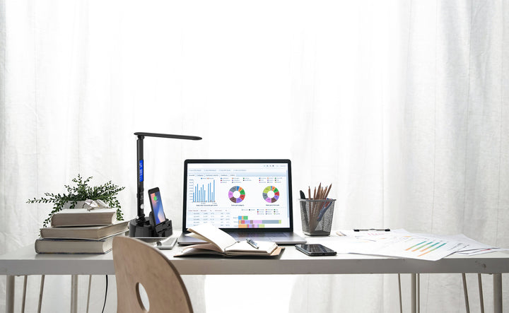 Smart LED Desk Lamp, Wireless Charger &amp; Speaker