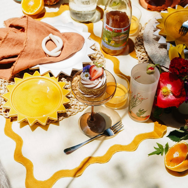 Handcrafted Terracotta Sun Ceramic Dinnerware Plate