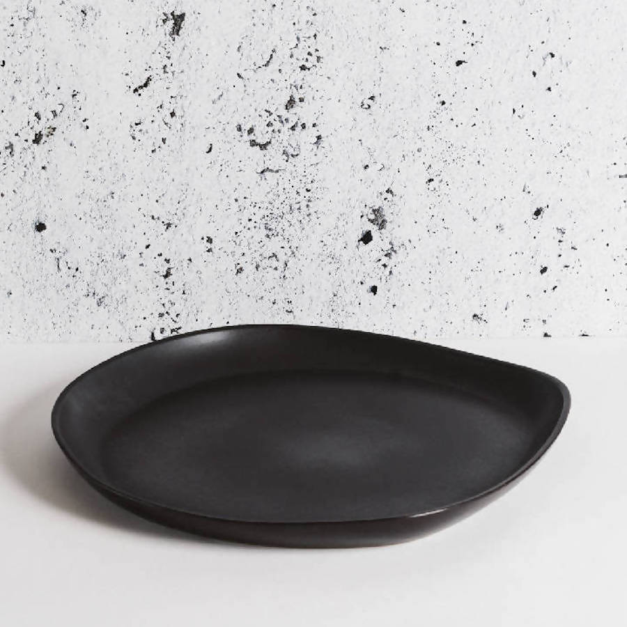 Handcrafted Stoneware Round Serving Platter, 16"