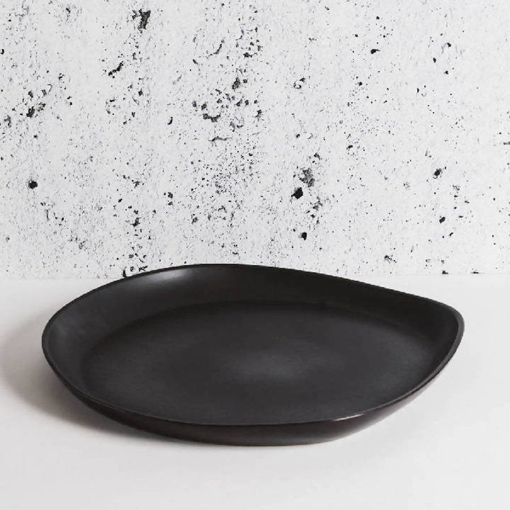 Handcrafted Stoneware Round Serving Platter, 16"