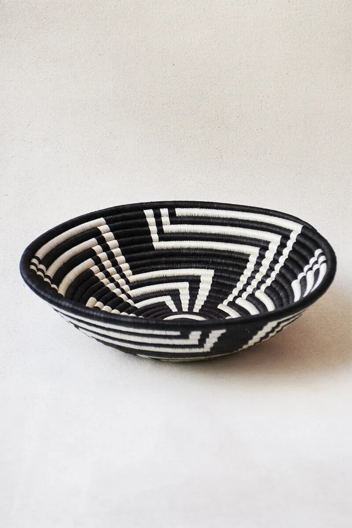 Black White Geometric Wall Basket