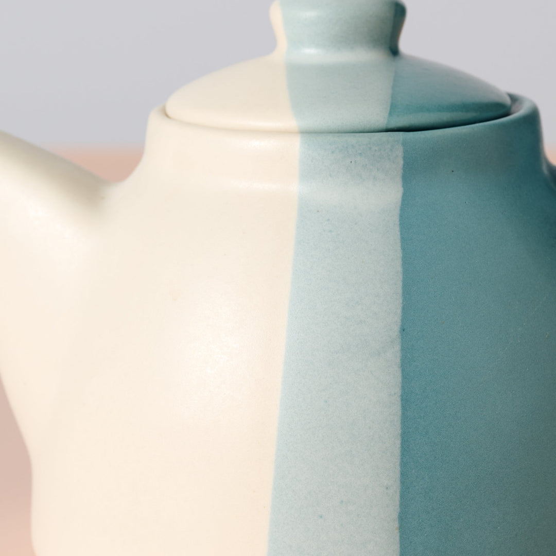 Handcrafted Glazed Ceramic Teapot, Blue, 24 oz.