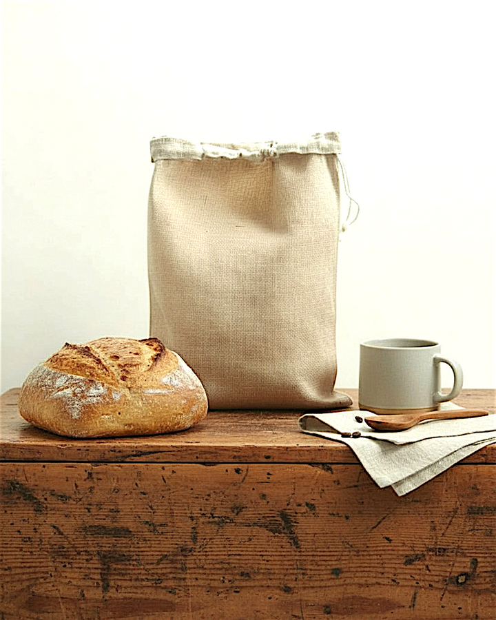 Beeswax Linen Bread Food Storage Bag, 12" x 16"