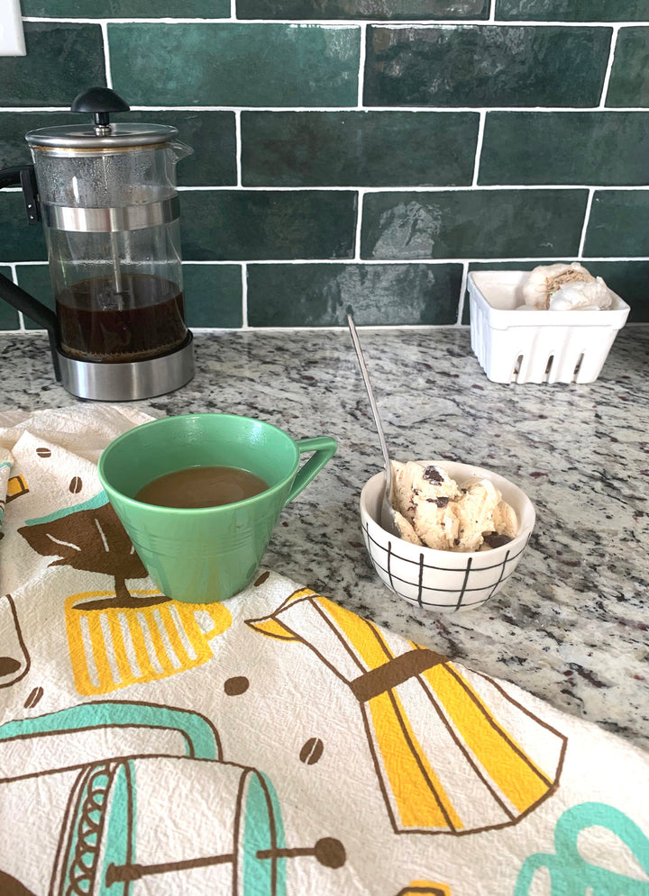 Organic Cotton Hand Screen-Printed Dish Towel, 24" x 26"
