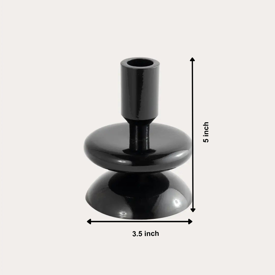 Matte Aluminum Candle Holder, Matte Black, 5"