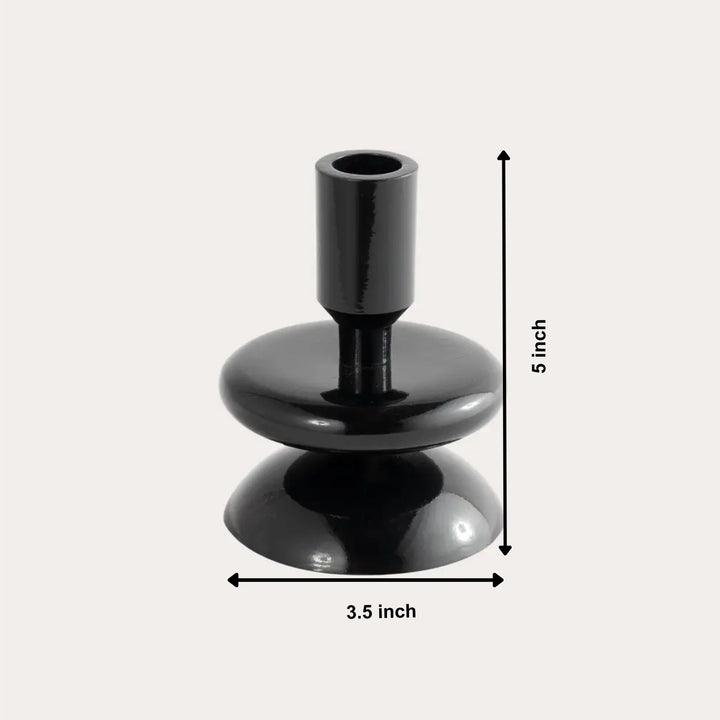 Matte Aluminum Candle Holder, Matte Black, 5"
