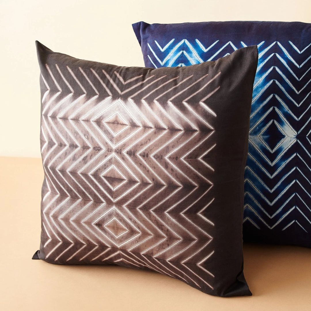 Shibori Silk Wave Throw Pillow