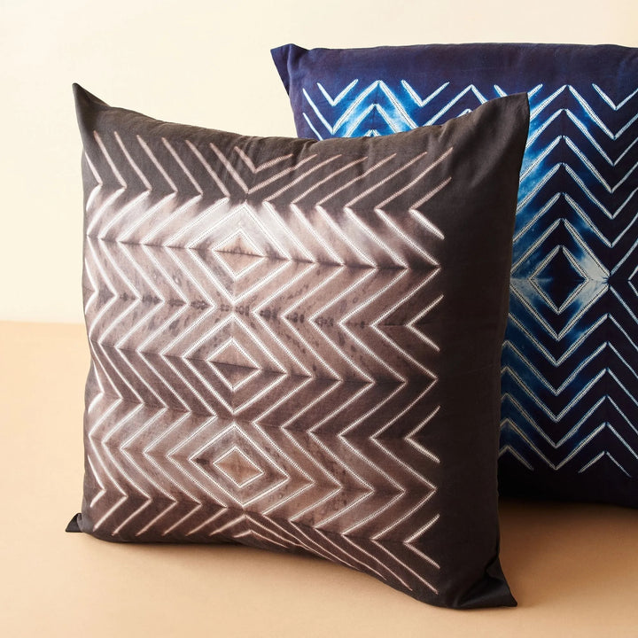 Shibori Silk Wave Throw Pillow
