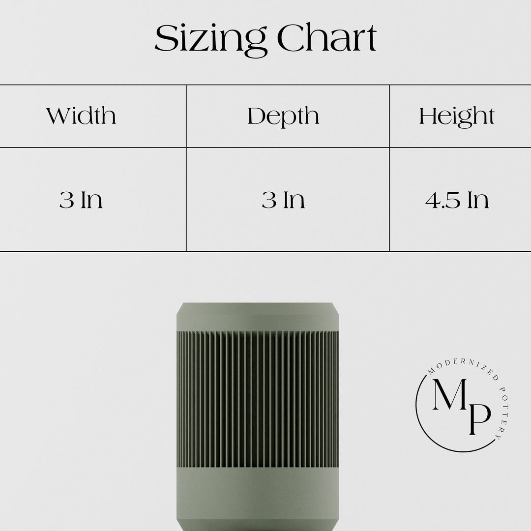 Made-to-Order Ribbed Ceramic Pencil Holder, 3" x 4.5"