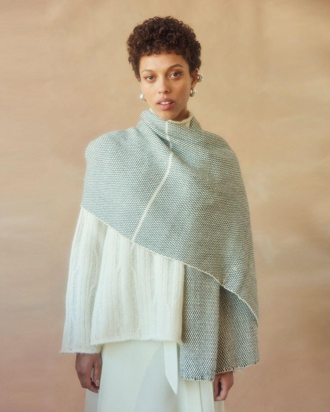 Handcrafted Baby Alpaca Throw Shawl, 79" x 20"