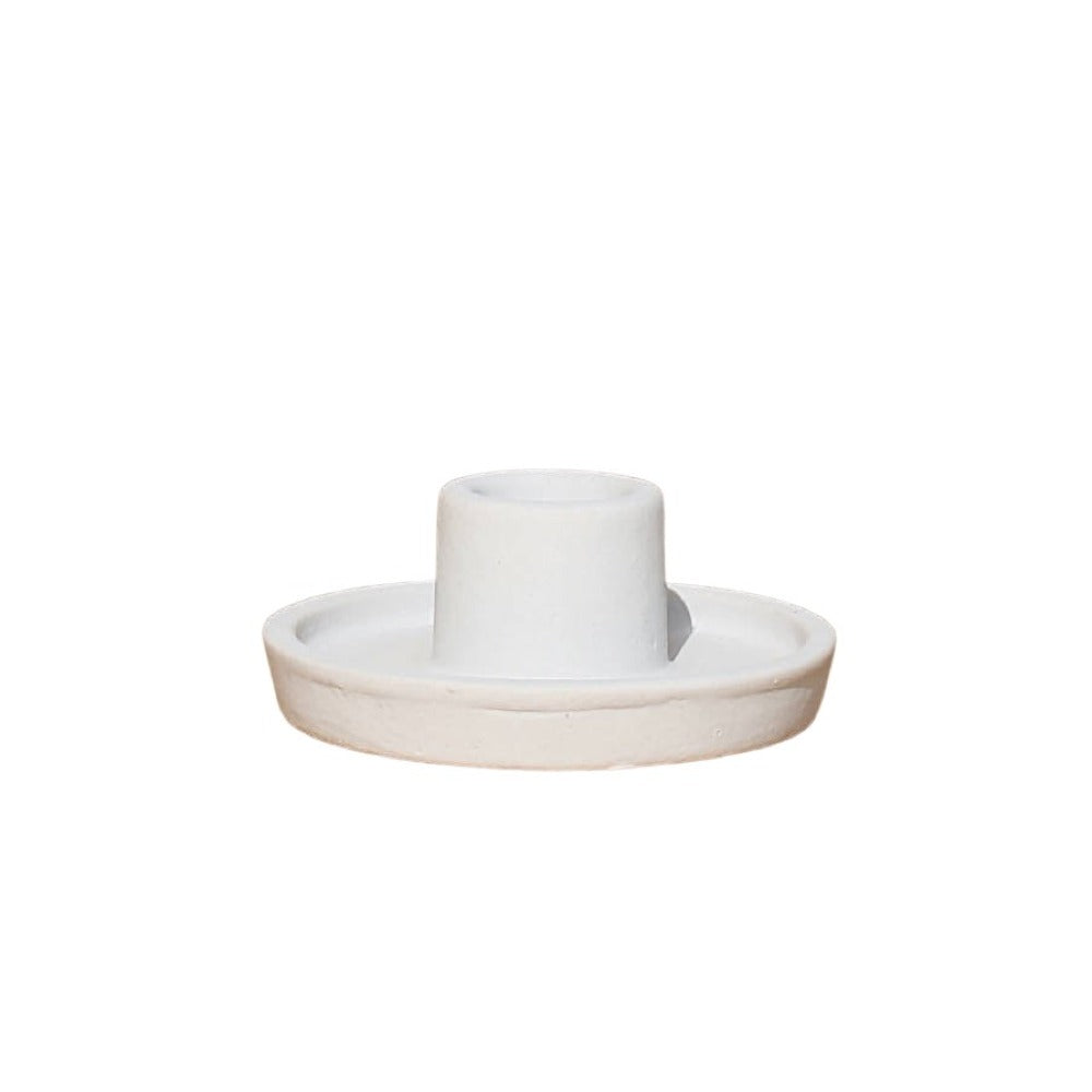 Matte Ceramic Taper Candle Holders, Raw Ivory, 2 Ct.