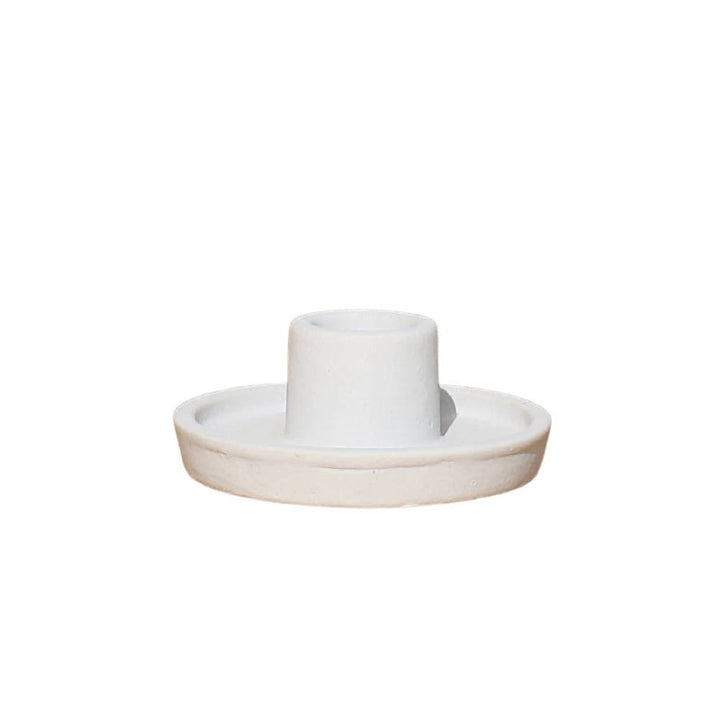 Matte Ceramic Taper Candle Holders, Raw Ivory, 2 Ct.
