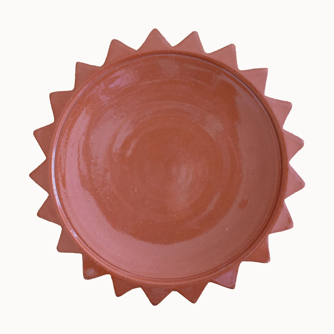 Handcrafted Terracotta Sun Ceramic Dinnerware Plate
