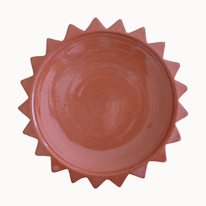Handcrafted Terracotta Sun Ceramic Dinnerware Plate