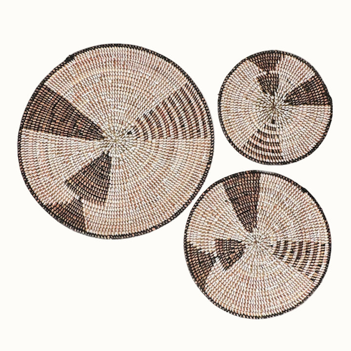 Fair-Trade Handwoven Millet Grass Wall Baskets, 3 Ct.